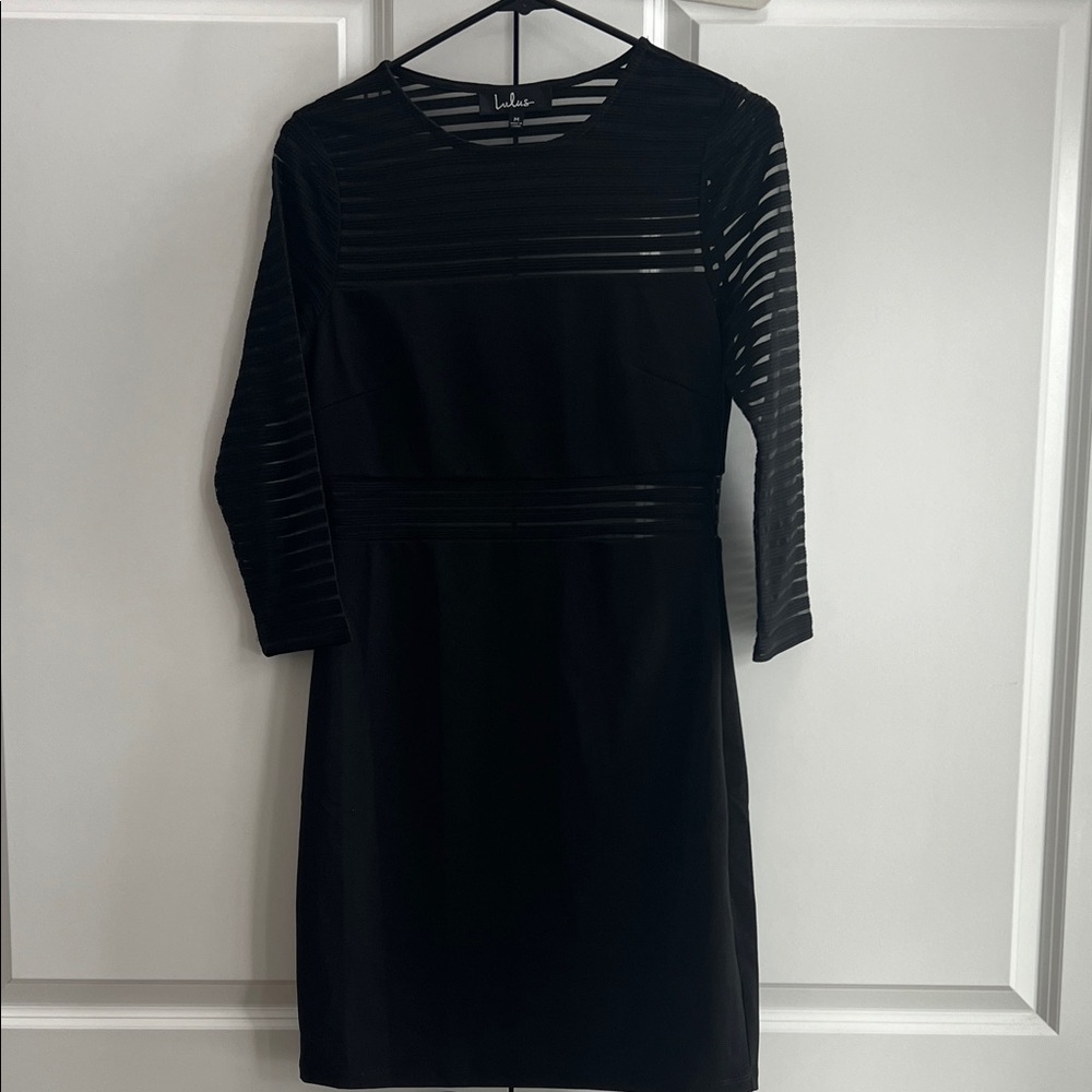Lulu's Elegant Black Long Sleeve Dress